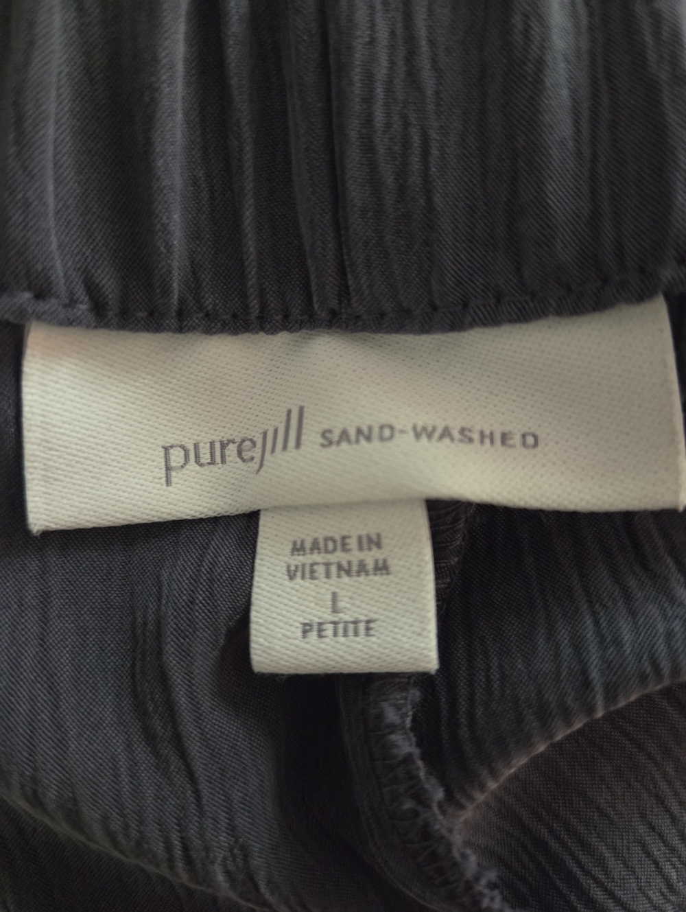 J. Jill Pure Jill Sand Washed Wide Leg Tencel Blend Pants Gray LP - Picture 2 of 6